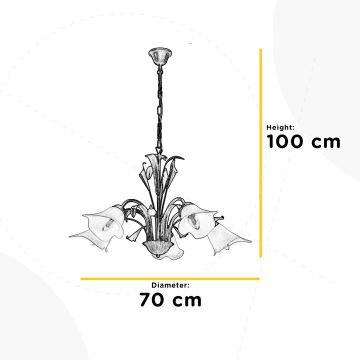 ONLI - Luster na reťazi LUCREZIA 5xE14/6W/230V bronzová