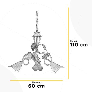 ONLI - Luster na reťazi MARILENA 3xE14/6W/230V