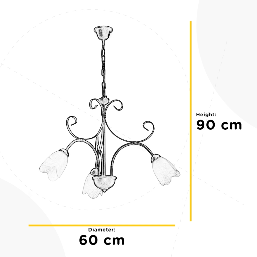 ONLI - Luster na reťazi ODINO 3xE14/6W/230V