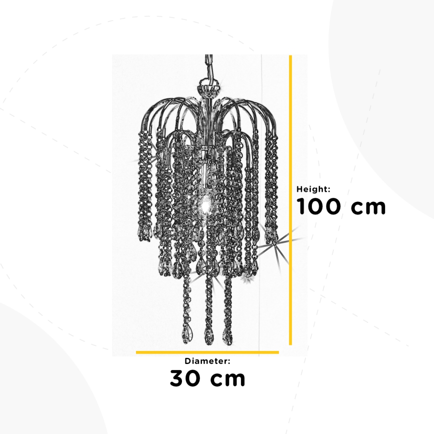 ONLI - Luster na reťazi PIOGGIA 1xE27/22W/230V chróm