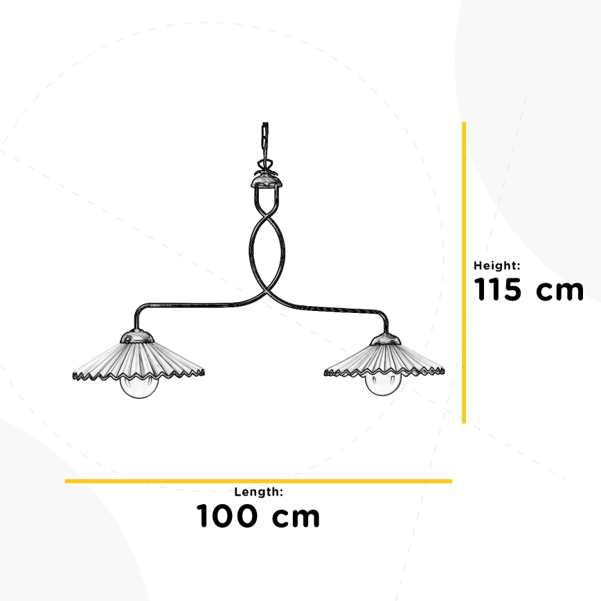 ONLI - Luster na reťazi ROSINA 2xE27/22W/230V bronzová