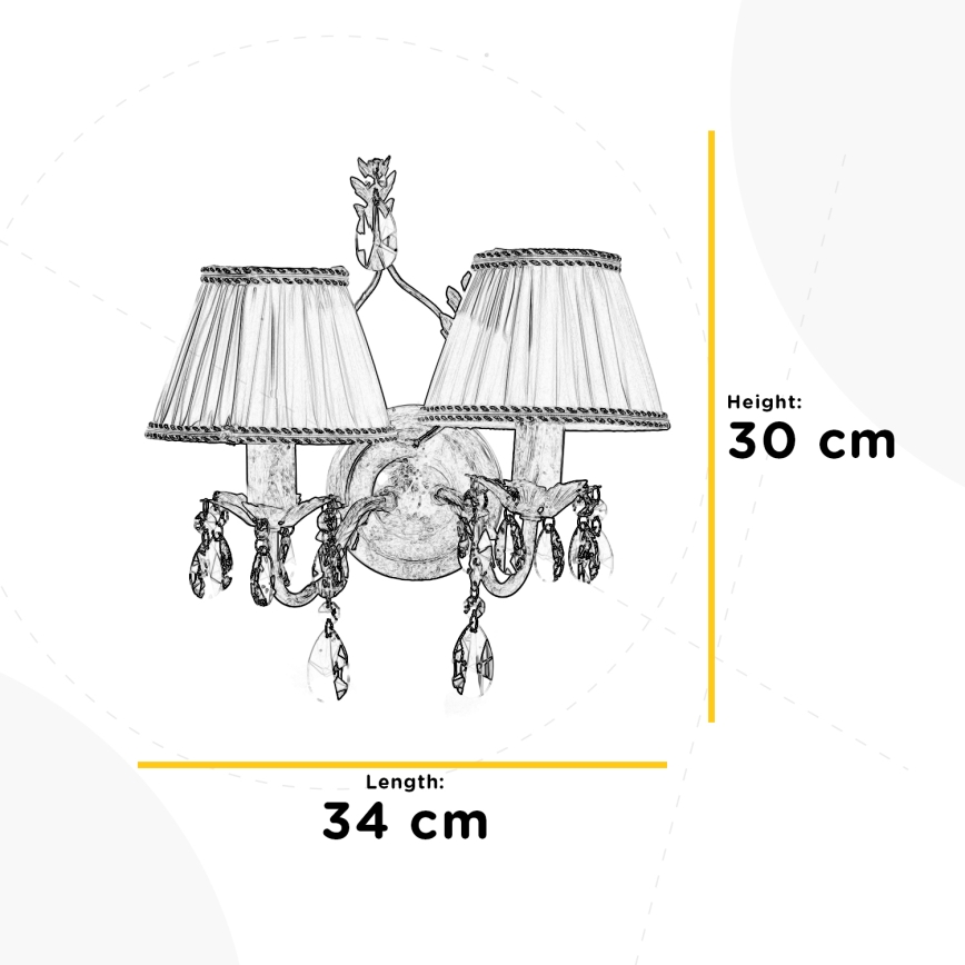 ONLI - Nástenné svietidlo KAREN 2xE14/6W/230V biela