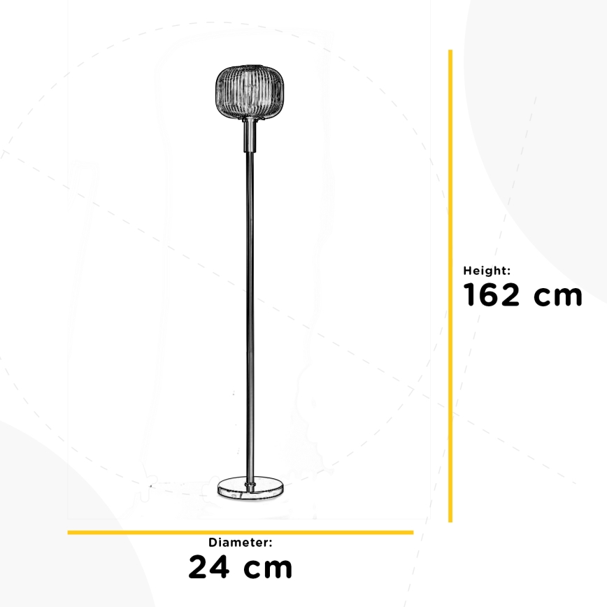 ONLI - Stojacia lampa DOROTY 1xE27/22W/230V modrá/zlatá