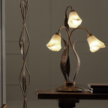 ONLI - Stolná lampa ALGA 3xE14/6W/230V 61 cm bronzová