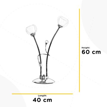 ONLI - Stolná lampa WENDY 2xE14/6W/230V 60 cm lesklý chróm