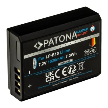 PATONA - Aku Canon LP-E10 1020mAh Li-Ion Platinum USB-C nabíjanie
