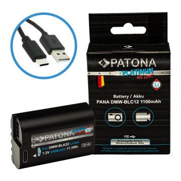 PATONA - Aku Panasonic DMW-BLC12 1100mAh Li-Ion Platinum USB-C nabíjanie