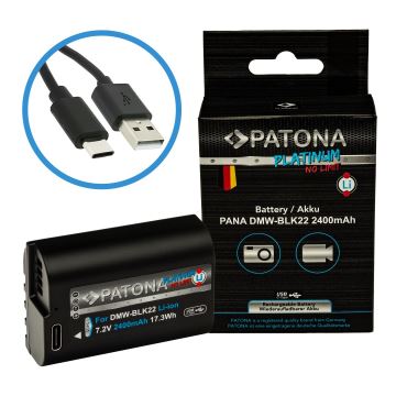 PATONA - Aku Panasonic DMW-BLK22 2400mAh Li-Ion Platinum USB-C nabíjanie