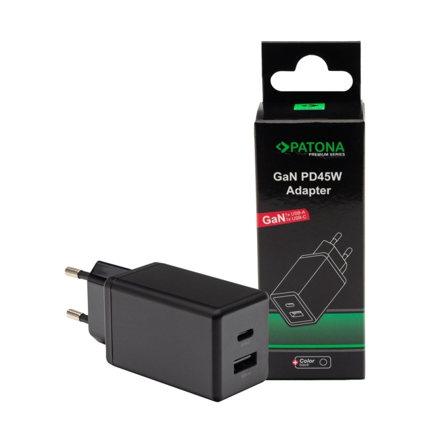 PATONA - Nabíjací adaptér Power delivery 45W 1xUSB-C/1xUSB-A -PD 3.0