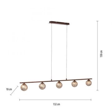 Paul Neuhaus 2040-48 - Luster na lanku GRETA 5xG9/40W/230V