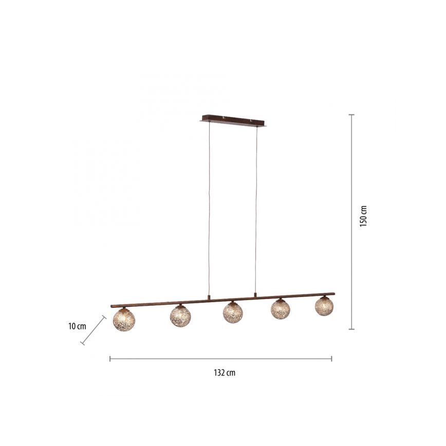 Paul Neuhaus 2040-48 - Luster na lanku GRETA 5xG9/40W/230V