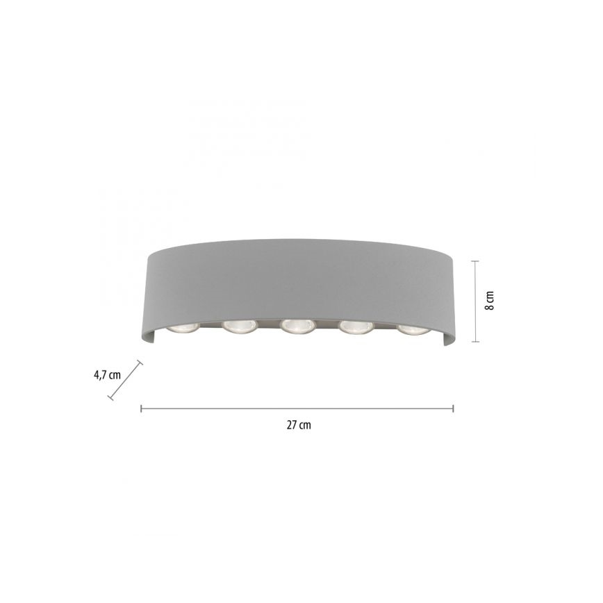 Paul Neuhaus 9489-21 - LED Vonkajšie nástenné svietidlo CARLO 10xLED/0,8W/230V IP54