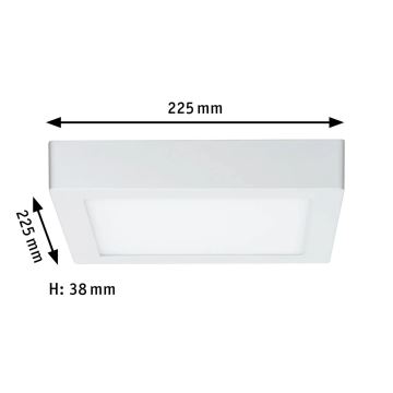 Paulmann 70645 - LED/12,5W Stropné svietidlo LUNAR 230V 22,5x22,5 cm biela