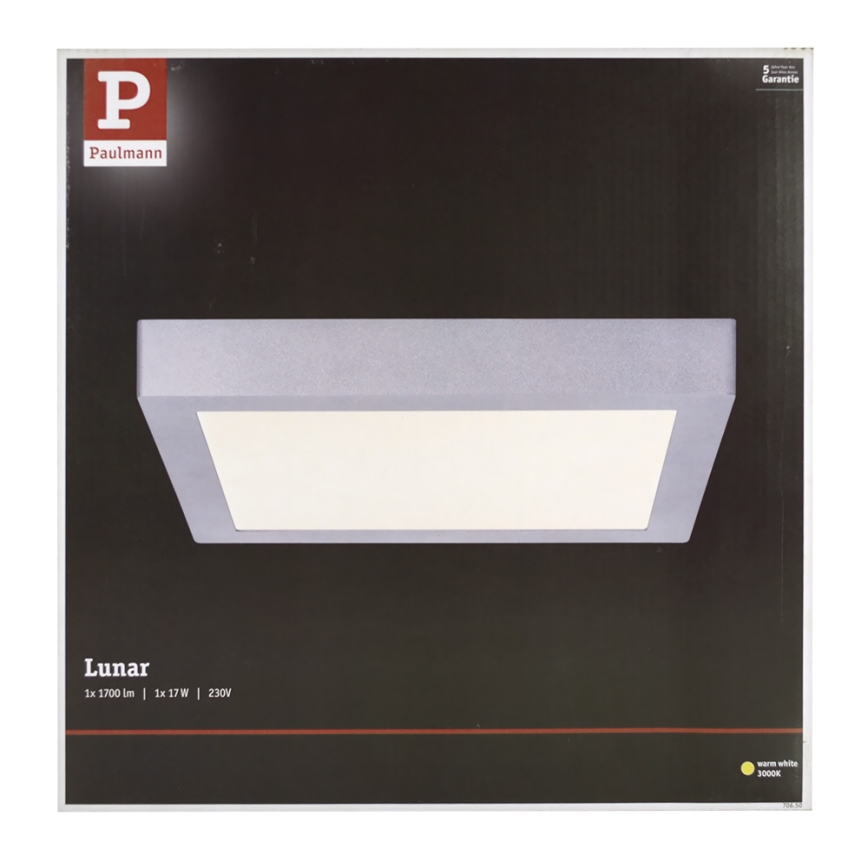 Paulmann 70650 - LED/17W Stropné svietidlo LUNAR 230V 30x30 cm chróm