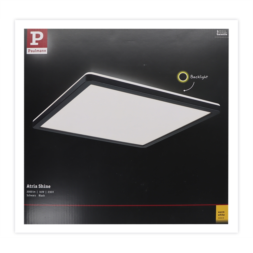 Paulmann 71001 - LED/16W Stropné svietidlo ATRIA 230V čierna