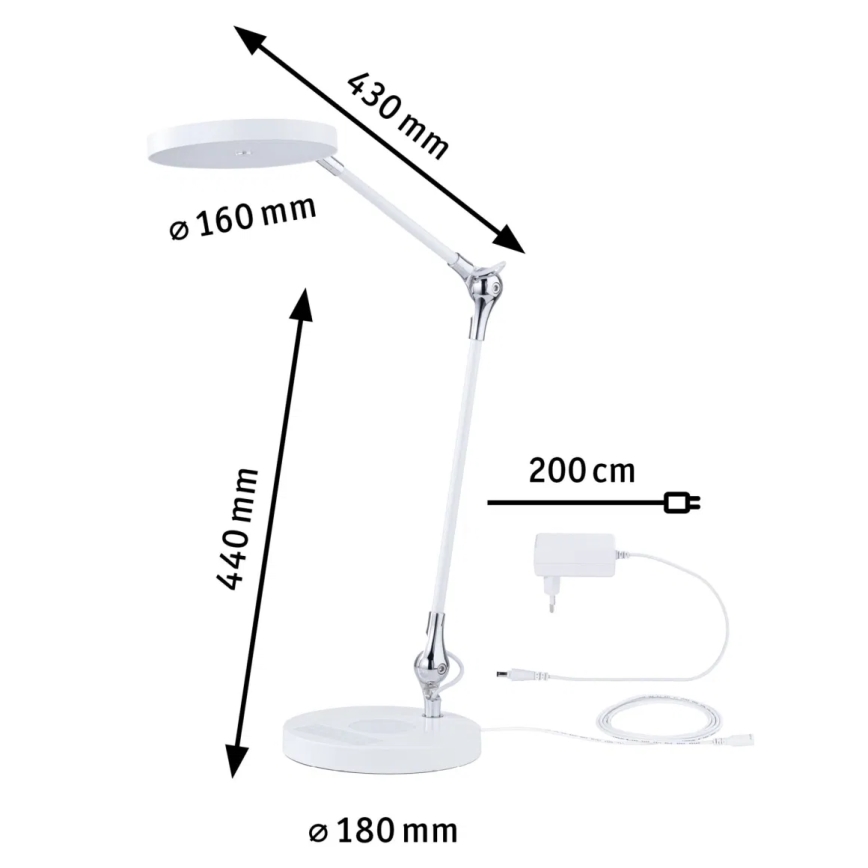 Paulmann 78011 - LED/11W Stmievateľná dotyková stolná lampa NUMIS 230V 2700/4000/6500K biela