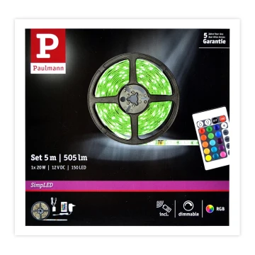 Paulmann 78978 - LED RGB/20W Stmievateľný pásik SIMPLED 5m 230V + DO