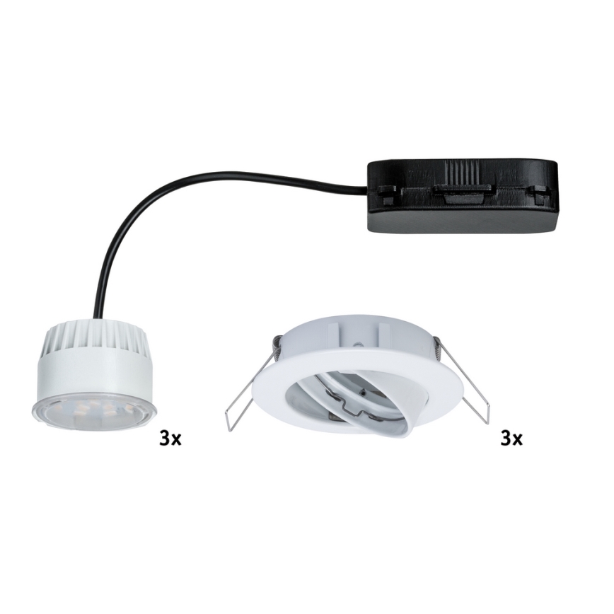 Paulmann 92765 - SADA 3x LED Podhľadové svietidlo COIN 3xLED/6,8W/230V biela