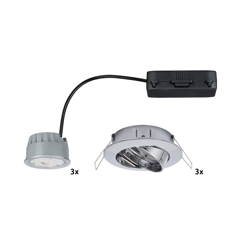 Paulmann 92821 - SADA 3x LED/7W IP23 Stmievateľné kúpeľňové podhľadové svietidlo COIN 230V