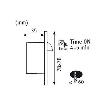 Paulmann 92923 - LED/1,1W Schodiskové svietidlo so senzorom WAND 230V 2700K