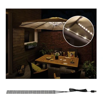 Paulmann 94208 - LED/1,8W Osvetlenie slnečníka PARASOL 5V/USB 1,6m