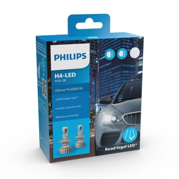 Philips 11342U6000X2 - SADA 2x LED Autožiarovka Ultinon Pro6000 H4 PX426d/18W/12V 5800K