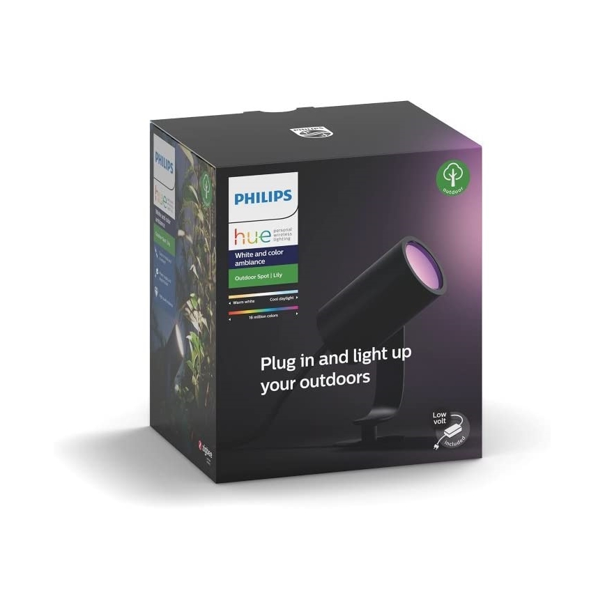 Philips - LED RGB Vonkajšie bodové svietidlo Hue LILY LED/8W/230V IP65