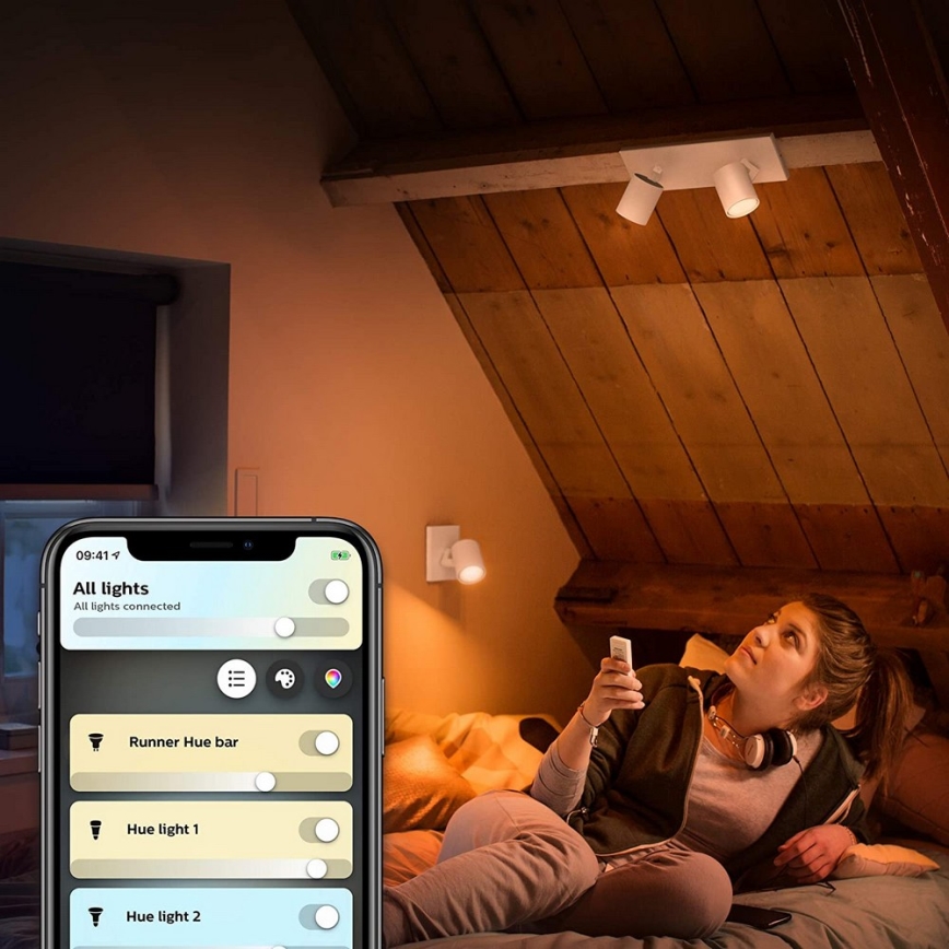 Philips - LED Stmievateľné svietidlo Hue RUNNER 2xGU10/5W/230V + diaľkové ovládanie