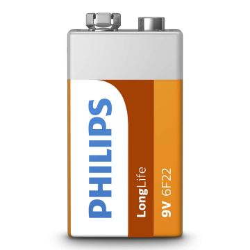 Philips 6F22L1B/10 - Zinkochloridová batéria 6F22 LONGLIFE 9V