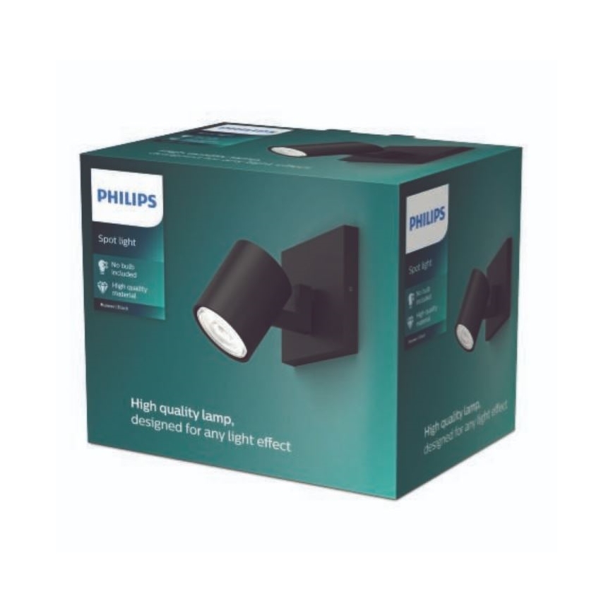 Philips - Bodové svietidlo RUNNER 1xGU10/20W/230V čierna