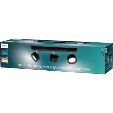 Philips - LED Bodové svietidlo 3xLED/5,5W/230V čierna