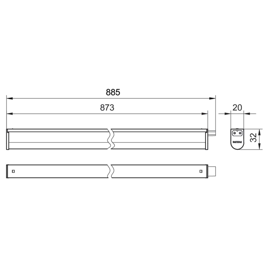 Philips - LED Podlinkové svietidlo PROJECTLINE LED/9,6W/230V 3000/4000/6500K