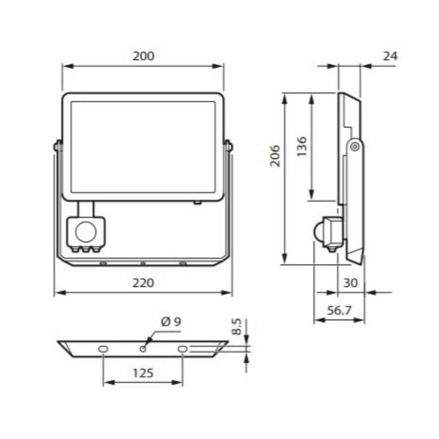 Philips - LED Reflektor so senzorom DECOFLOOD LED/50W/230V IP65