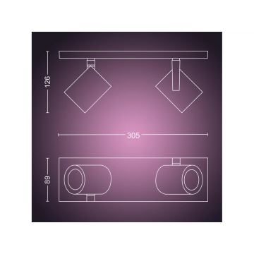 Philips - LED RGBW Stmievateľné bodové svietidlo Hue ARGENTA 2xGU10/4,2W/230V 2000-6500K