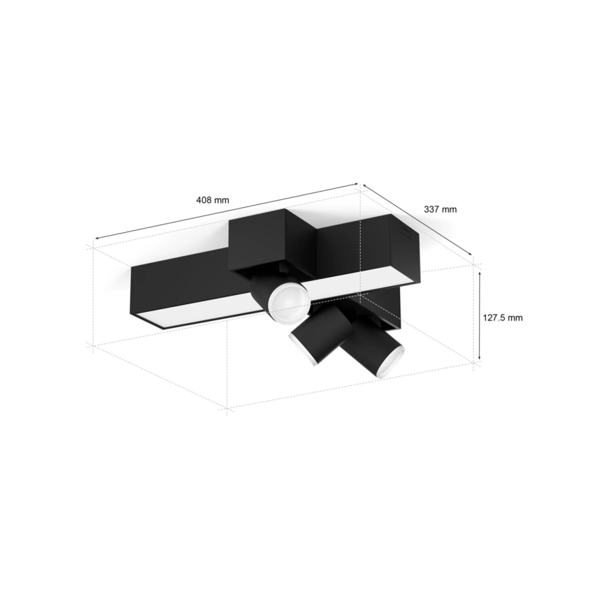 Philips - LED RGBW Stmievateľné bodové svietidlo Hue CENTRIS 3xGU10/4,2W/230V + LED/11W 2000-6500K