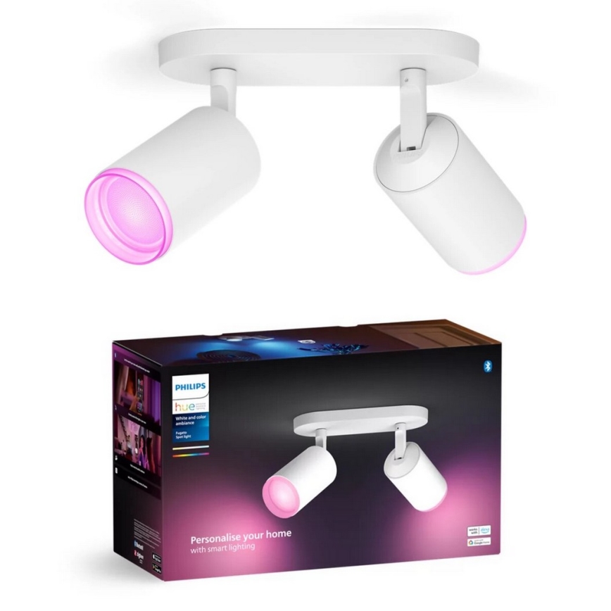 Philips - LED RGBW Stmievateľné bodové svietidlo Hue FUGATO 2xGU10/4,2W/230V 2000-6500K biela