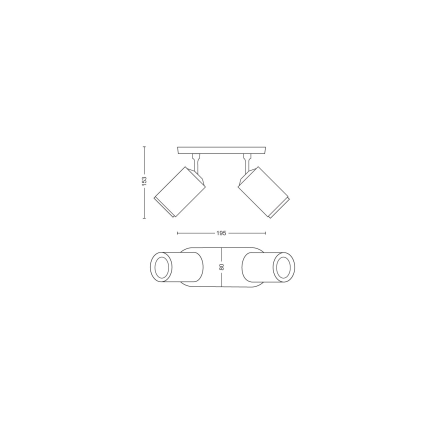 Philips - LED RGBW Stmievateľné bodové svietidlo Hue FUGATO 2xGU10/4,2W/230V 2000-6500K biela