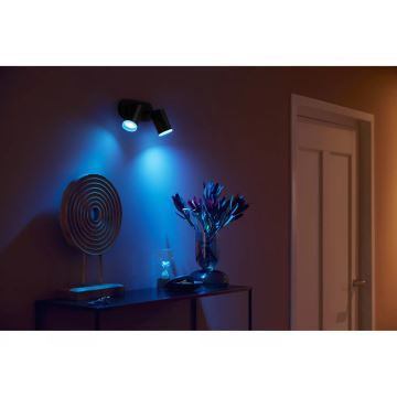 Philips - LED RGBW Stmievateľné bodové svietidlo Hue FUGATO 2xGU10/4,2W/230V 2000-6500K čierna