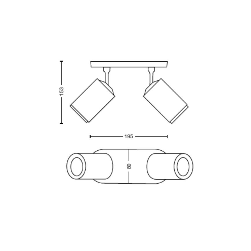 Philips - LED RGBW Stmievateľné bodové svietidlo Hue FUGATO 2xGU10/4,2W/230V 2000-6500K čierna