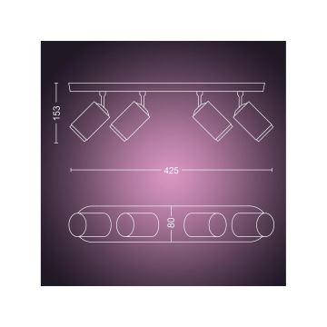 Philips - LED RGBW Stmievateľné bodové svietidlo Hue FUGATO 4xGU10/4,2W/230V 2000-6500K čierna