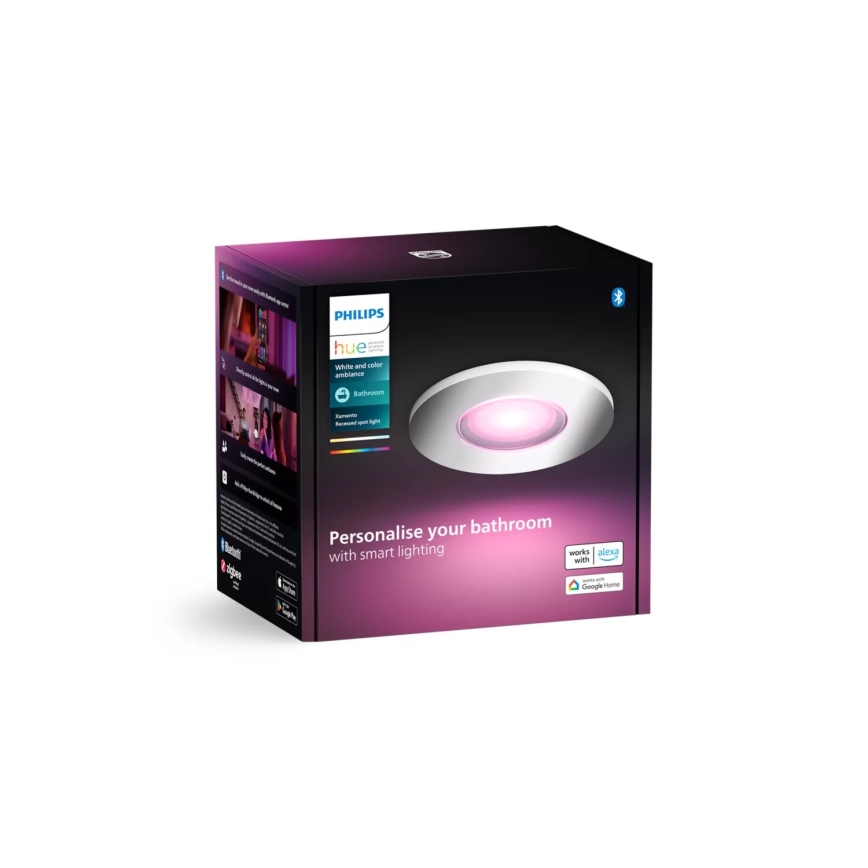 Philips - LED RGBW Stmievateľné kúpeľňové podhľadové svietidlo Hue XAMENTO 1xGU10/4,2W/230V 2000-6500K IP44