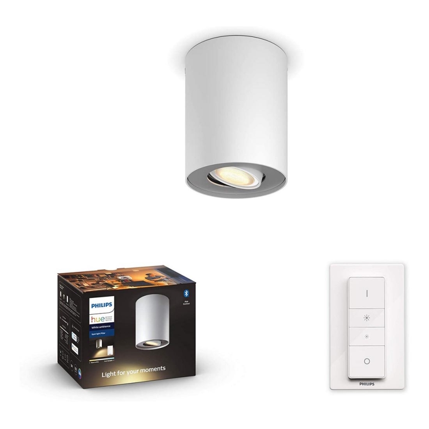 Philips - LED Stmievateľné bodové svietidlo Hue PILLAR 1xGU10/5W/230V + diaľkové ovládanie