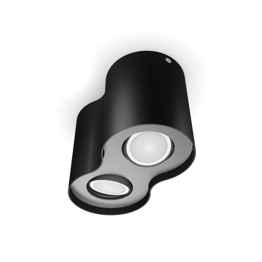 Philips - LED Stmievateľné bodové svietidlo Hue PILLAR 2xGU10/4,2W/230V 2200-6500K + diaľkové ovládanie čierna