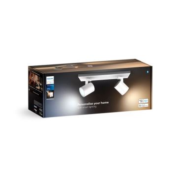 Philips - LED Stmievateľné bodové svietidlo Hue RUNNER 2xGU10/4,2W/230V 2200-6500K + diaľkové ovládanie biela