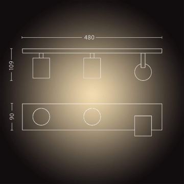 Philips - LED Stmievateľné bodové svietidlo Hue RUNNER 3xGU10/4,2W/230V 2200-6500K + diaľkové ovládanie biela