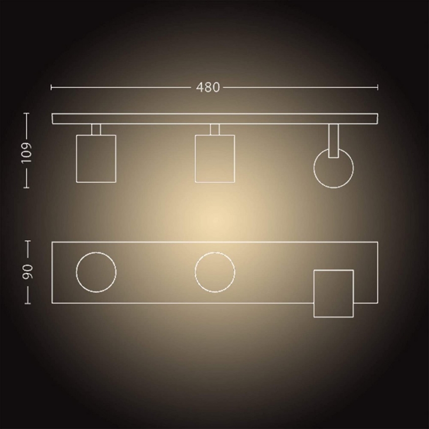 Philips - LED Stmievateľné bodové svietidlo Hue RUNNER 3xGU10/4,2W/230V 2200-6500K + diaľkové ovládanie biela