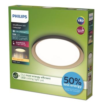 Philips - LED Stmievateľné stropné svietidlo PEBBLO SCENE SWITCH LED/10W/230V 2700K čierna
