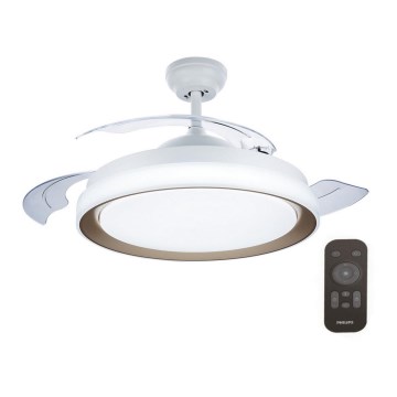 Philips-LED Stropné svietidlo s ventilátorom LED/35W/230V 5500/4000/2700K + diaľkové ovládanie zlatá