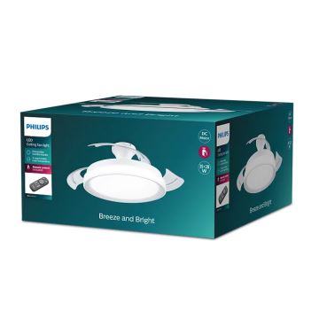 Philips - LED Stropné svietidlo s ventilátorom BLISS LED/35W/230V 5500/4000/2700K biela + diaľkové ovládanie