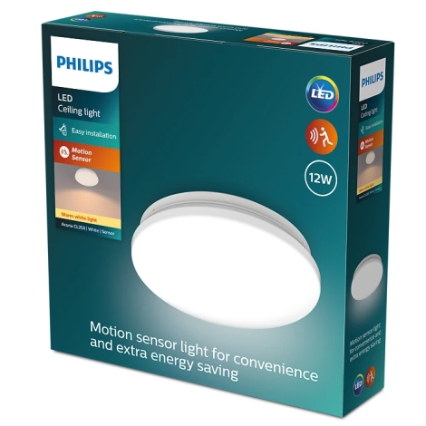 Philips - LED Stropné svietidlo so senzorom ACUNA LED/12W/230V 2700K
